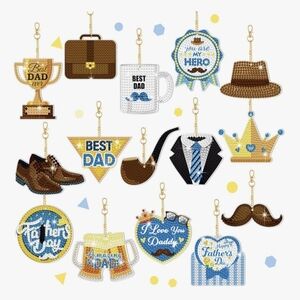 Father's Day Celebration Art Set - Blue, Gold, and Brown
